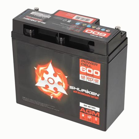 METRA ELECTRONICS 600W 20AMP HOURS COMPACT SIZE AGM 12V BATTERY SK-BT20